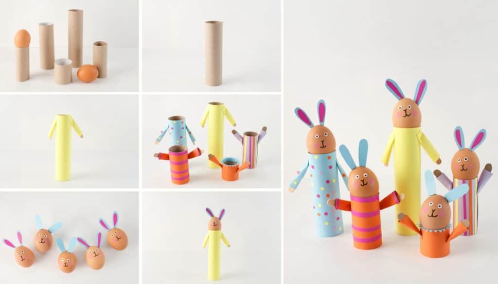 famille lapins porte oeuf
