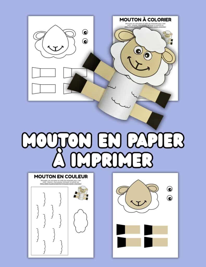 mouton en papier à imprimer PDF