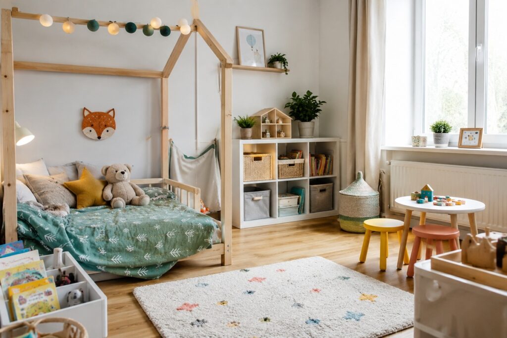 chambre d'enfant aménagée de façon pratique et ludique