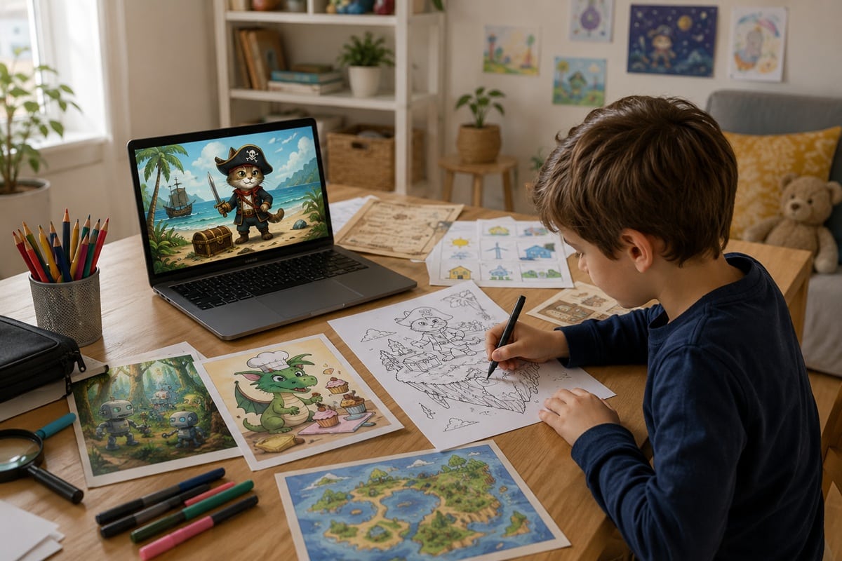 enfant qui crée des images avec l'IA