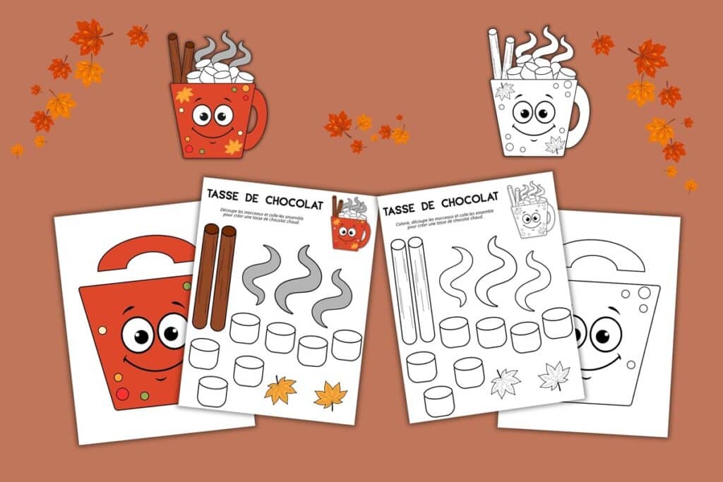 bricolage tasse de chocolat à imprimer