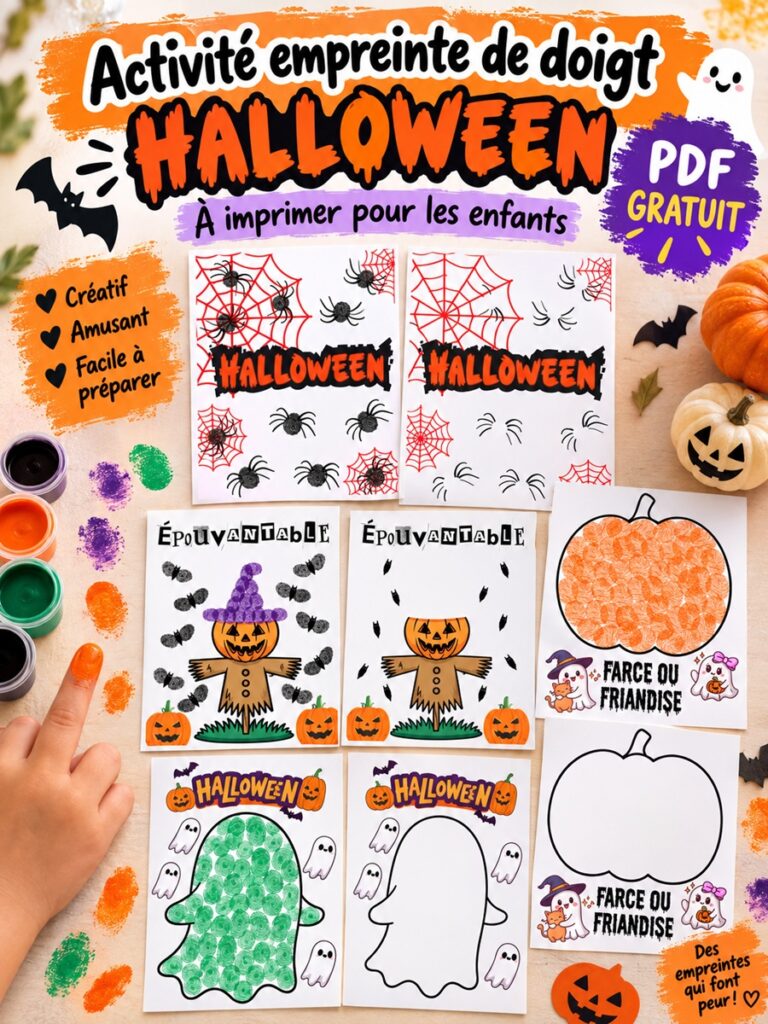bricolage empreinte halloween à imprimer