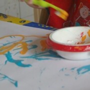 peinture sans pinceau enfant